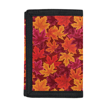 Autumn Maple Leaves Pattern Print Trifold Wallet