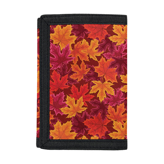 Autumn Maple Leaves Pattern Print Trifold Wallet