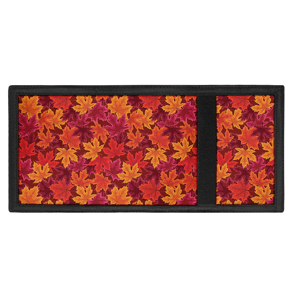 Autumn Maple Leaves Pattern Print Trifold Wallet
