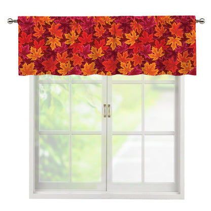 Autumn Maple Leaves Pattern Print Window Valance