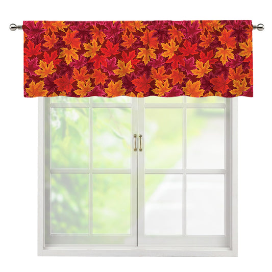 Autumn Maple Leaves Pattern Print Window Valance