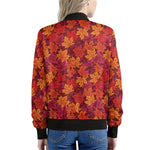 Autumn Maple Leaves Pattern Print Women's Bomber Jacket