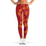 Autumn Maple Leaves Pattern Print Women's Leggings
