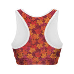 Autumn Maple Leaves Pattern Print Women's Sports Bra