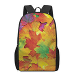 Autumn Maple Leaves Print 17 Inch Backpack