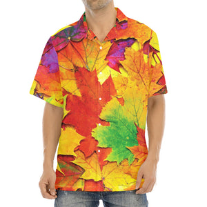 Autumn Maple Leaves Print Aloha Shirt