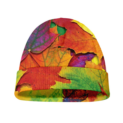 Autumn Maple Leaves Print Beanie