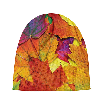 Autumn Maple Leaves Print Beanie