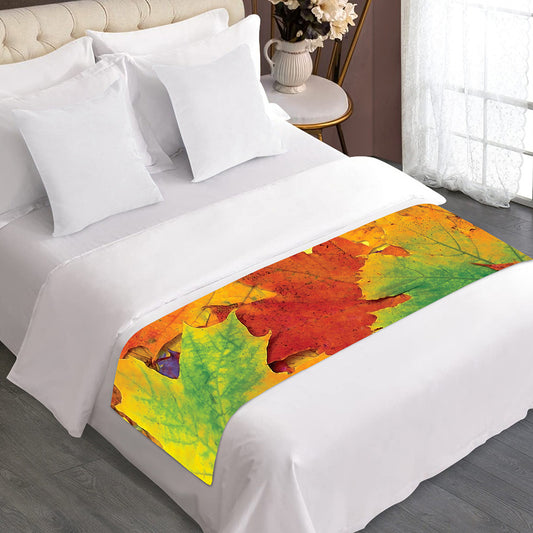 Autumn Maple Leaves Print Bed Runner