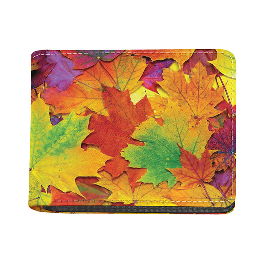 Autumn Maple Leaves Print Bifold Wallet