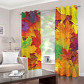 Autumn Maple Leaves Print Dimout Grommet Curtains