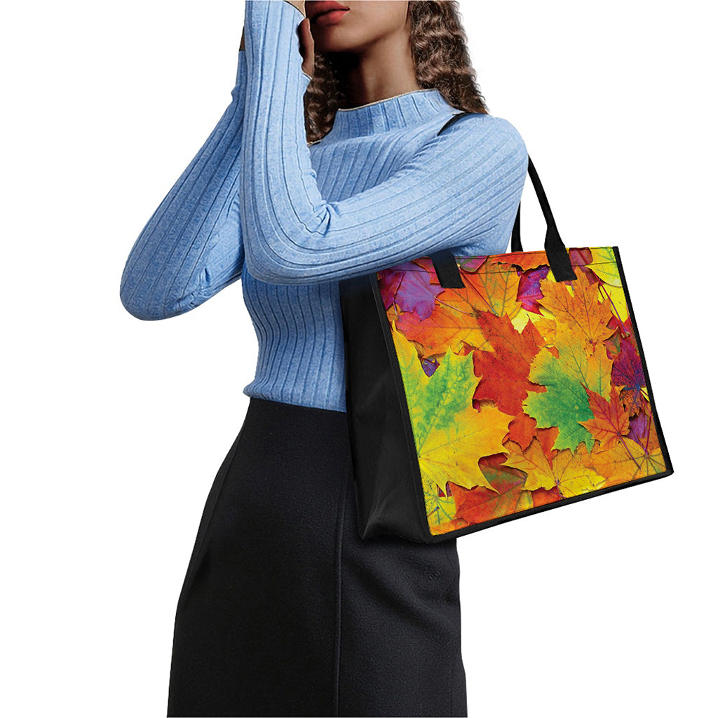Autumn Maple Leaves Print Canvas Tote Bag