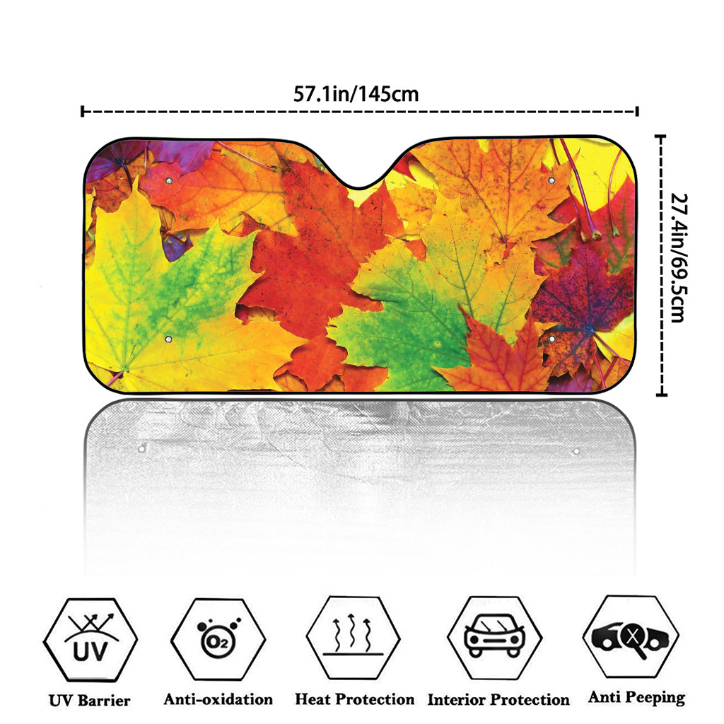 Autumn Maple Leaves Print Car Windshield Sun Shade