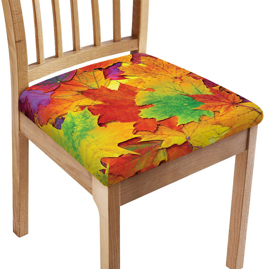 Autumn Maple Leaves Print Chair Cushion Cover