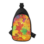 Autumn Maple Leaves Print Chest Bag