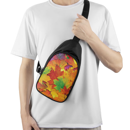 Autumn Maple Leaves Print Chest Bag