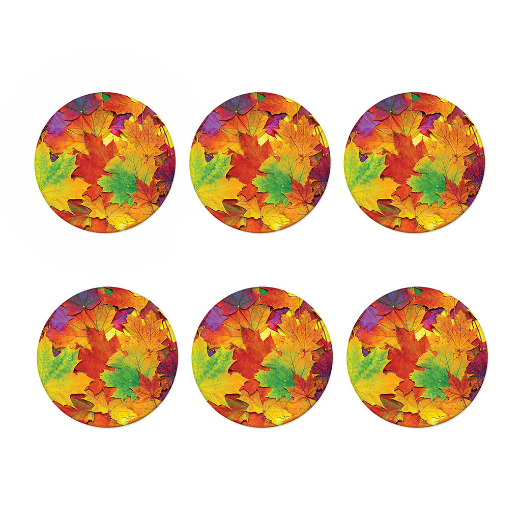 Autumn Maple Leaves Print Coaster Set
