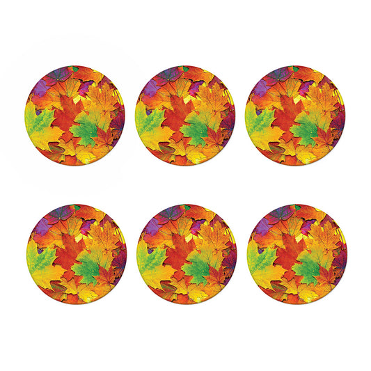 Autumn Maple Leaves Print Coaster Set