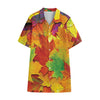 Autumn Maple Leaves Print Cotton Hawaiian Shirt