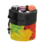Autumn Maple Leaves Print Drawstring Makeup Bag