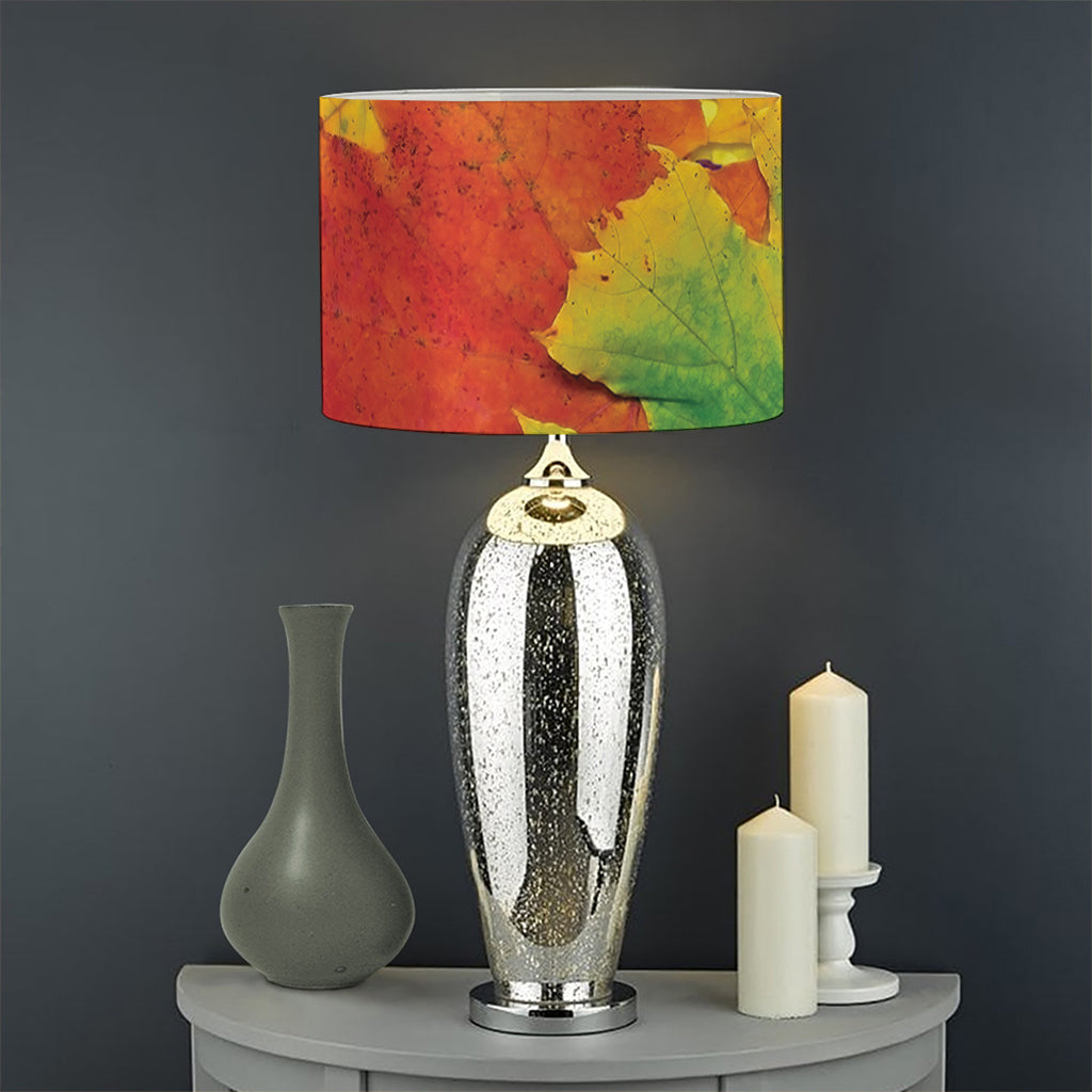Autumn Maple Leaves Print Drum Lamp Shade