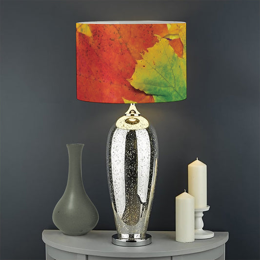 Autumn Maple Leaves Print Drum Lamp Shade