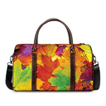 Autumn Maple Leaves Print Duffle Bag