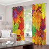 Autumn Maple Leaves Print Extra Wide Grommet Curtains