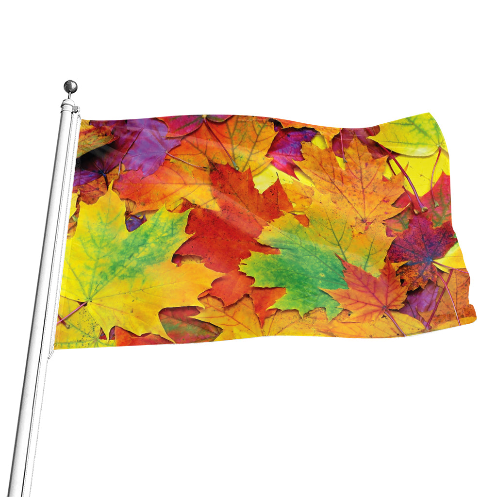 Autumn Maple Leaves Print Flag