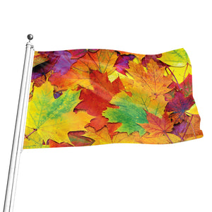 Autumn Maple Leaves Print Flag