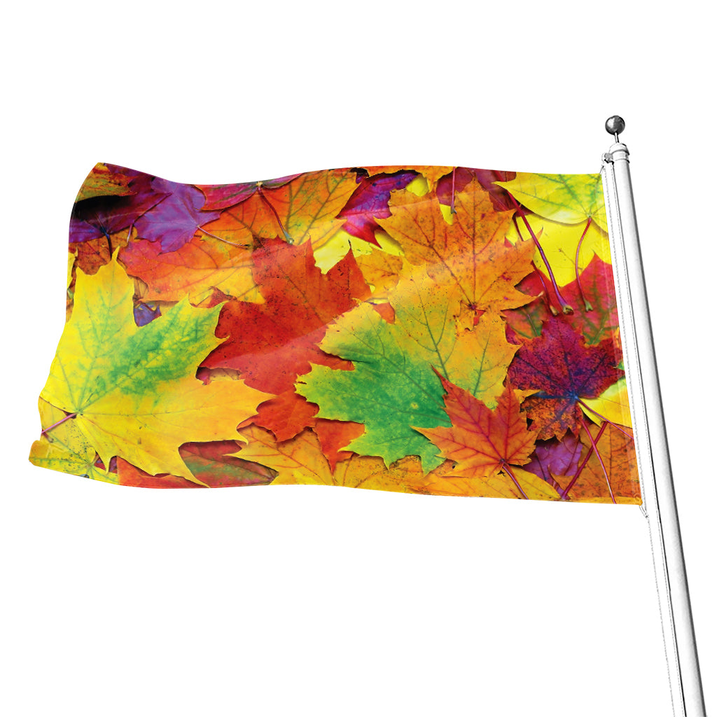 Autumn Maple Leaves Print Flag