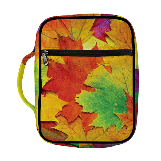 Autumn Maple Leaves Print Front Pocket Bible Bag