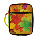 Autumn Maple Leaves Print Front Pocket Bible Bag