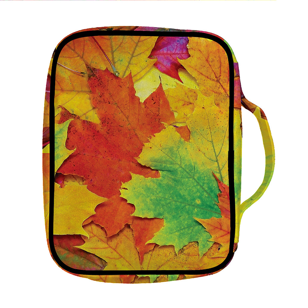Autumn Maple Leaves Print Front Pocket Bible Bag