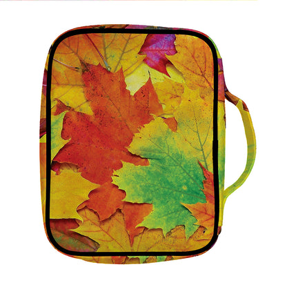 Autumn Maple Leaves Print Front Pocket Bible Bag