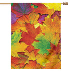 Autumn Maple Leaves Print House Flag