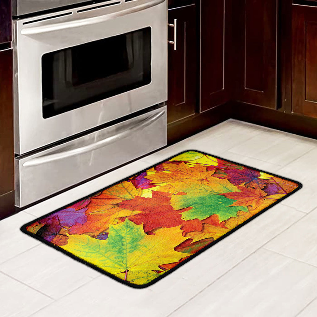 Autumn Maple Leaves Print Kitchen Mat