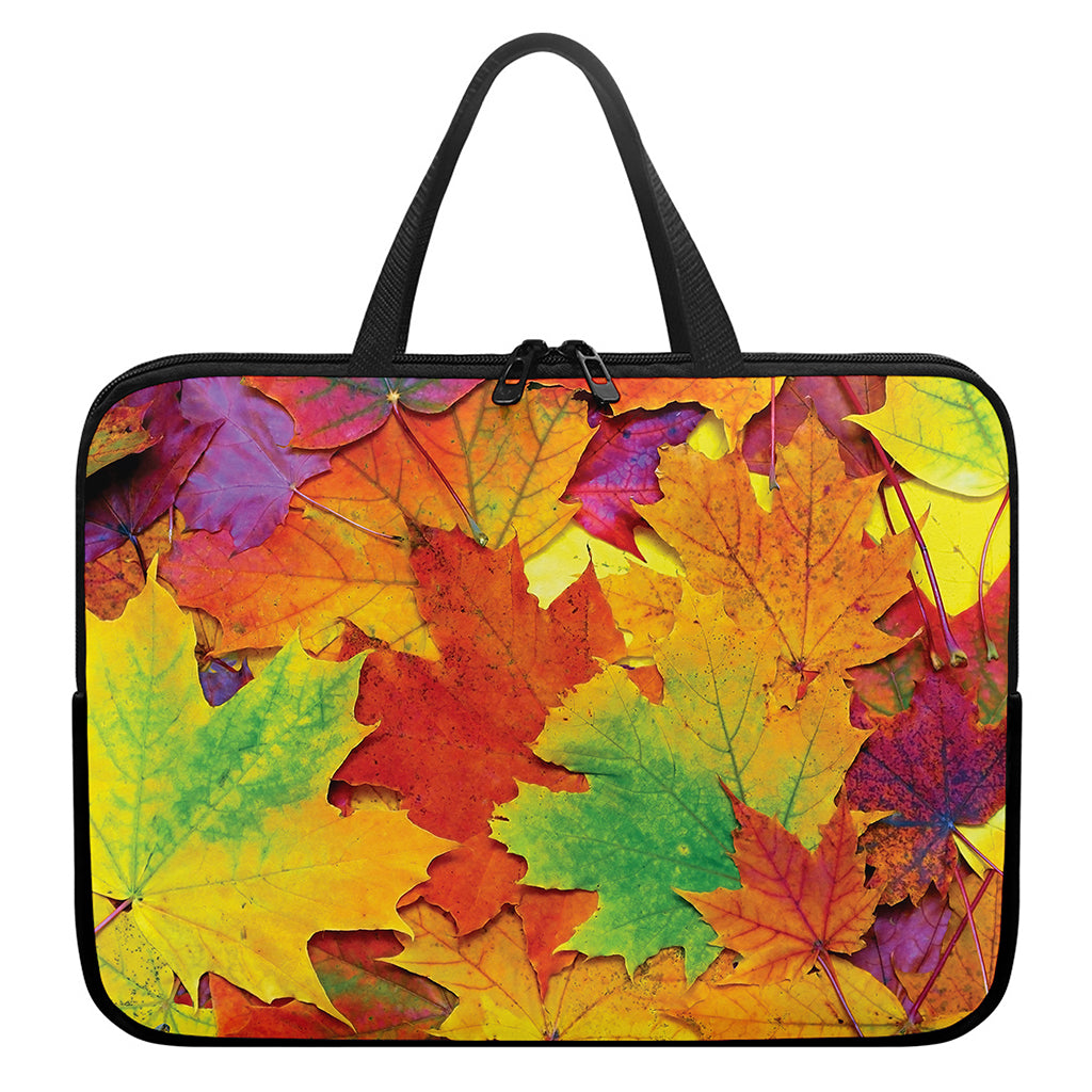 Autumn Maple Leaves Print Laptop Sleeve With Handle