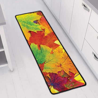 Autumn Maple Leaves Print Long Kitchen Mat