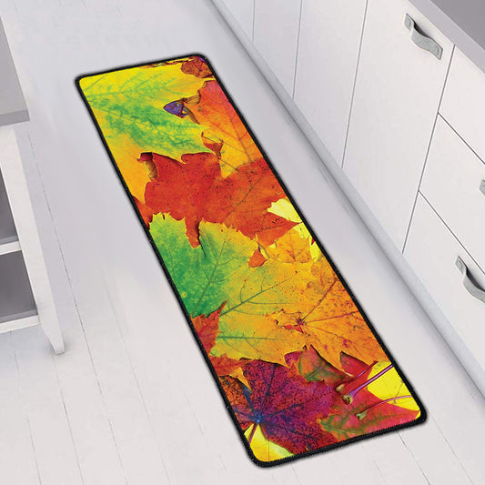 Autumn Maple Leaves Print Long Kitchen Mat