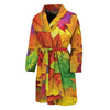 Autumn Maple Leaves Print Men's Bathrobe