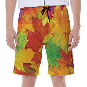 Autumn Maple Leaves Print Men's Beach Shorts