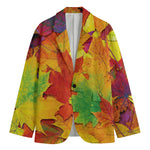 Autumn Maple Leaves Print Men's Blazer