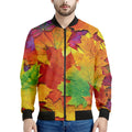 Autumn Maple Leaves Print Men's Bomber Jacket