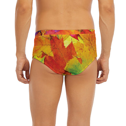 Autumn Maple Leaves Print Men's Briefs