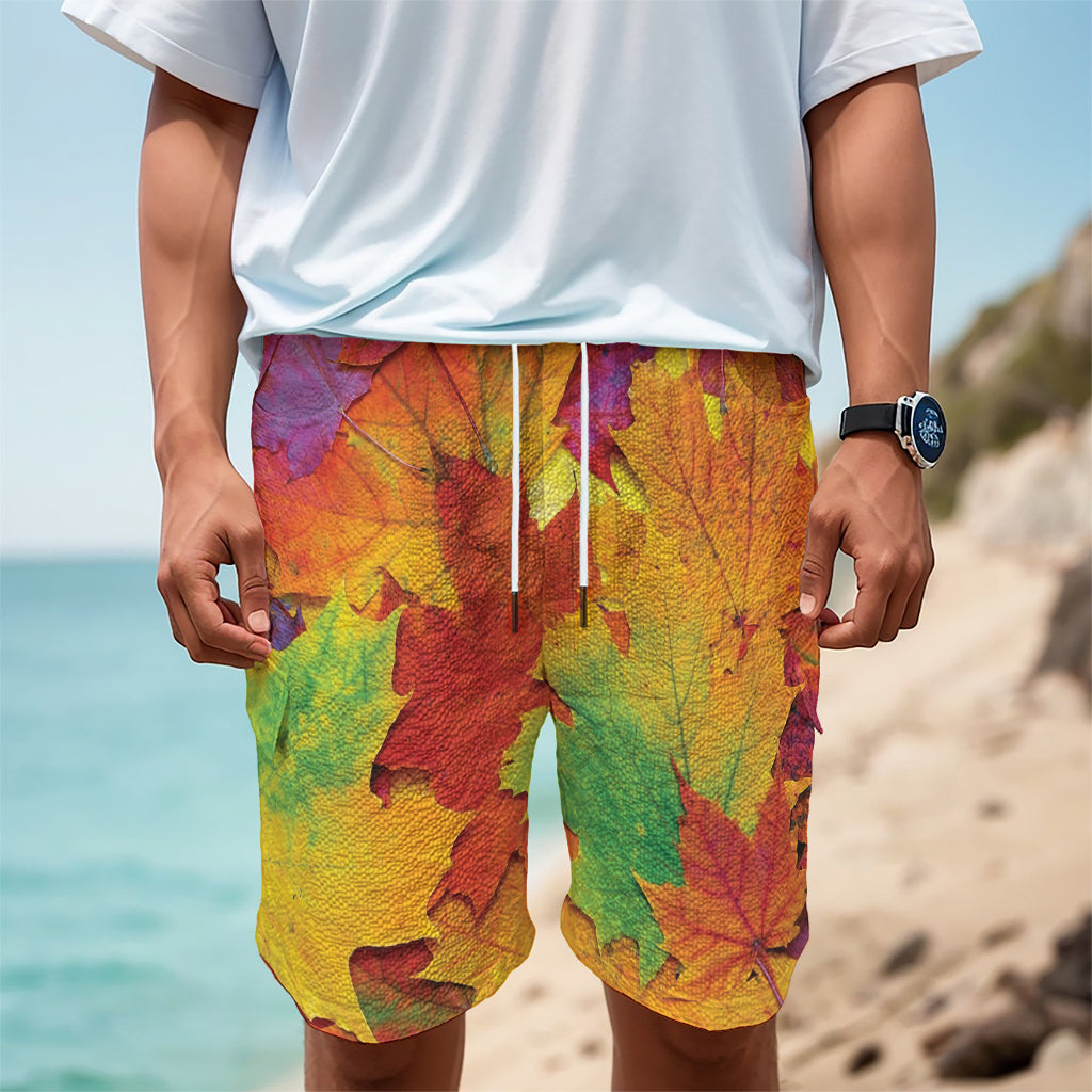 Autumn Maple Leaves Print Men's Cargo Shorts