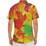 Autumn Maple Leaves Print Men's Deep V-Neck Shirt