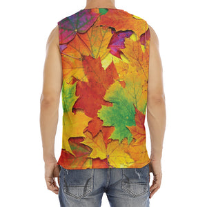 Autumn Maple Leaves Print Men's Fitness Tank Top