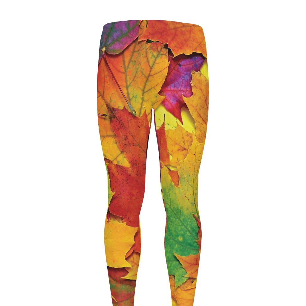 Autumn Maple Leaves Print Men's leggings