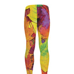 Autumn Maple Leaves Print Men's leggings